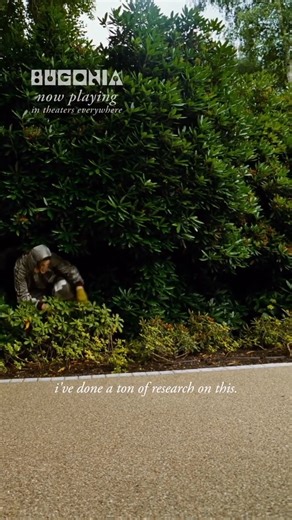 Discover the secret behind BUGONIA. Yorgos Lanthimos' darkly funny sci-fi thriller is now playing at RFC! 🎟️ For showtimes & tickets, visit robinsonfilmcenter.org or 318.459.4122 | Robinson Film Center