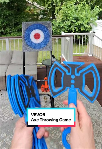 The Outdoor Axe Throwing game from @VEVOR Outdoor Store is great for some backyard fun this summer!! #axethrowing #outdoorgames #games #summerfun #tiktokshopbacktoschool