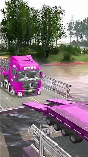 river crossing where towing truck becomes the bridge #niutruck #snowrunner