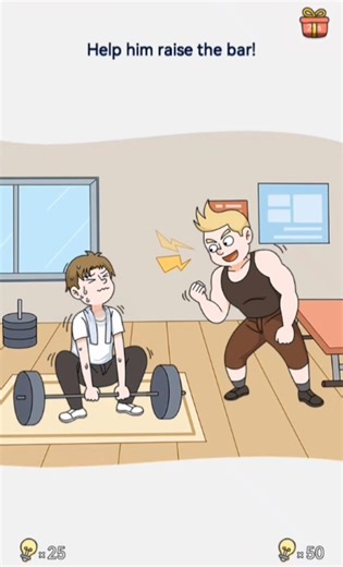 brain out level 159 and help him ralse bar?