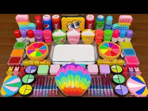 LIVE: Slime Mixing Rainbow Makeup & Floam Into Glossy Clear Slime #187