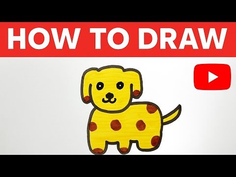 How to Draw a Cute Cartoon Dog 🐶 | Easy Drawing for Kids