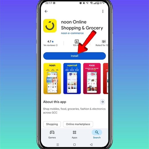 How To Install Noon Online Shopping & Grocery App On Android #noon #shoppingapp #shorts