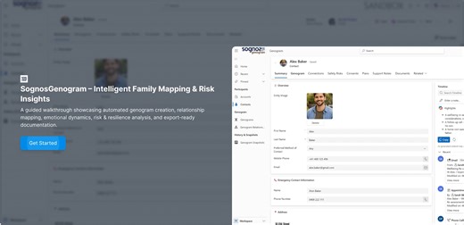 SognosGenogram – Intelligent Family Mapping & Risk Insights