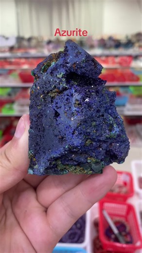 New raw azurite tower 🤩🤩🤩#crystals #crystaltok #crystalhealing #crystalcollection #minerals #specimen #azurite