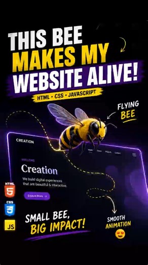 🐝 Animated Bee Effect in Website (Crazy UI Design)