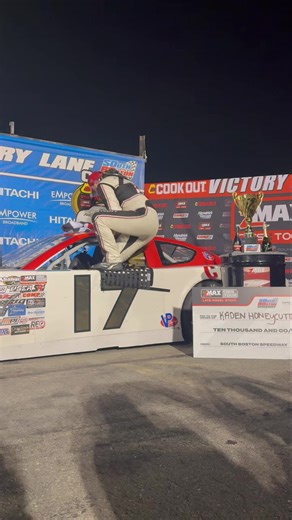 Kaden Honeycutt Racing is a 2025 CARS Tour winner! He’s going to soak this one in over a Cook Out milkshake🥤🎉 zMAX | SoundGear | FloRacing | #AutosByNelsonRaceNight | CARS Tour
