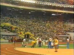 Bruce Jenner running the 1500M, the last of 10events