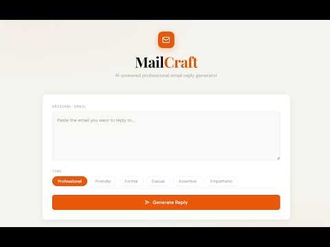 MailCraft – AI Email Generator | Live Demo