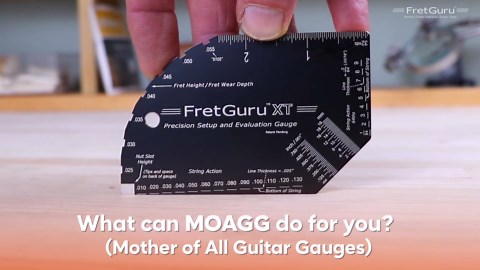 FretGuru XT Guitar String Action Gauge – Pro Fret Rocker, Bridge & Pickup Spacing Ruler, Advanced Ultra-Precision, MOAGG™ Technology – Guitar Setup Tool for Luthiers with Fret Height/Fret Wear Checker