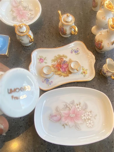 Vintage Miniature French Limoges Porcelain Tea Set 13 Piece Very Good Collectibles - Etsy Canada