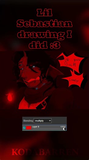 Apparently teal becomes black on a red multiply layer?? 😭 (I took advantage of it tho)