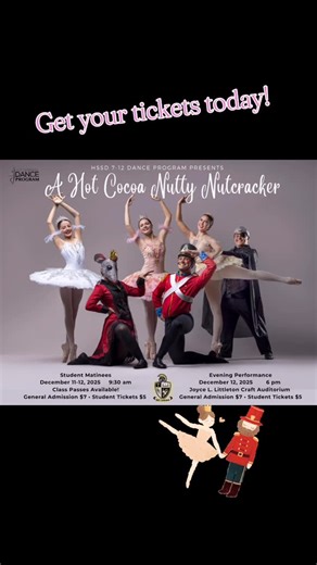 HSSD 7-12 Dance on Instagram: "MYP Dance is working hard on a new addition to our Hot Cocoa Nutty Nutcracker, Reed Flutes! 🩷🩰 get your tickets today for our performance December 11-12th at 9:30 and December 12th at 6 pm! #hssd #hsdt #nuttynutcracker #hssddancefamily #reedflutes #alwaysgrowing"