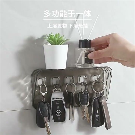 Flippy Hook Storage Rack Dual-Use For Keys & Jewelry Wall Mounted