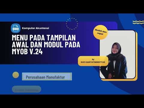 Display of the initial menu and modules in the MYOB v.24 application