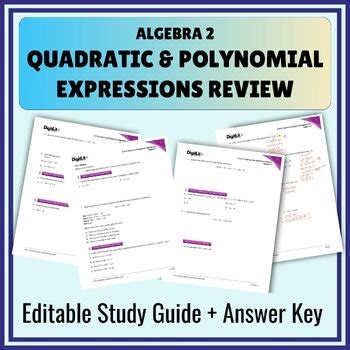 Quadratic & Polynomial Expressions Study Guide | 10th-12th Grade Algebra 2