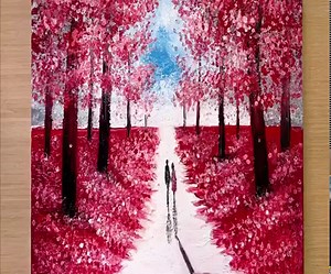 248K views · 1.2K reactions | Drawing a Couple Walking in the Forest / Easy Acrylic Painting Techniques | MAY Art. | Facebook