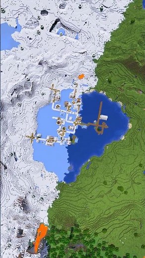 This Minecraft Seed Has a HALF FROZEN Lake Village!