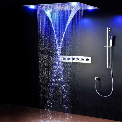 23" x 31" Recessed LED Shower System with 5 Functions and Shower Sliding Bar