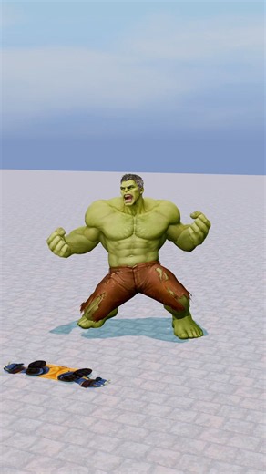 💥 Hulk SMASHES Wolverine! 😱🟢 #Hulk #Wolverine #animation #Shorts #superhero