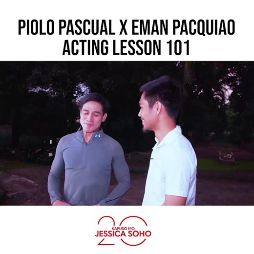 EMAN PACQUIAO ACTING ERA?! Sa episode ng #KMJS nitong Linggo, nagkita na nang personal ng boksingerong si Eman Bacosa Pacquiao at ang aktor na si Piolo Pascual na sinasabing kahawig daw niya. May kasama pang acting lesson mula kay Papa P! Ang buong episode, panoorin sa link na nasa comment section. | Kapuso Mo, Jessica Soho (One at Heart, Jessica Soho)
