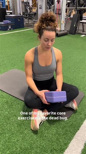 HNH Fitness on Instagram: "Level up your core with this variation of the Dead Bug! Keeping the block between your leg and arm cues your core to engage and forces you to keep the tension in your core as you go through the range of motion. You will be pleasantly shocked at the difference by just adding this little prop! You can always use something similar to the block like a smaller ball or anything else that is safe and fits the distance of your torso. #Core #bergencounty #fitness #fitnesscenter