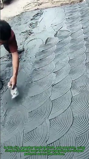 Concrete Pavement Art: Crafting Fan-Shaped Textures