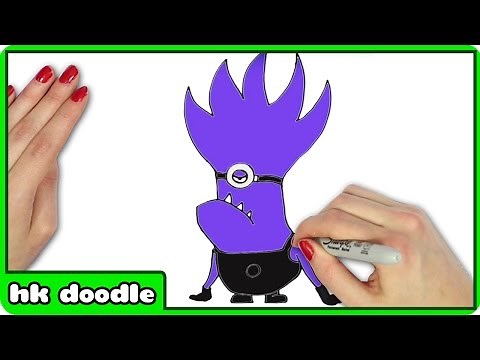 How To Draw A Purple Minion from Despicable Me - Step by Step Drawing Tutorial