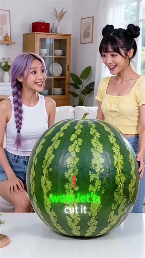 What’s inside the GIANT watermelon 🍉😱 #funny #kpop #rumi #jinu #kpopdemonhunter #shorts #kpopfunny