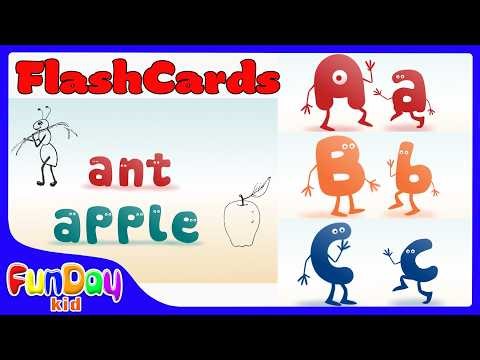 ABC Flashcards for Toddlers & Kids | Learn ABC First Words | Learn A to Z | Preschool - ‪@FunDayKid‬