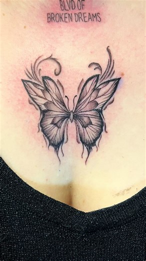 🦋 #butterfly #butterflytattoo #chesttattoo