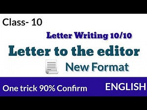 Letter to Editor class 10 | Letter writing in english|Board ExamClass 10 Eng|Letter to editor format