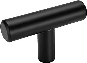 Goldenwarm 50 Pack Matte Black Cabinet Hardware Black Drawer Knobs - LS201BK Cabinet Door Knobs Metal Drawer Handles Kitchen Cupboard Pull Handles Furniture Hardware 50mm(2in Overall Length)