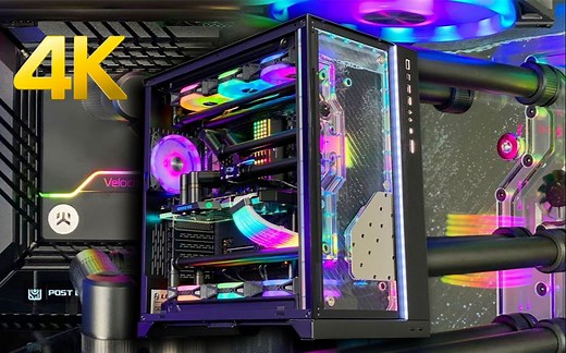 【4K】联力O11D XL 五彩斑斓黑分体水冷游戏电脑装机 i9-12900K + RTX 3090 | YANGCOM Korea