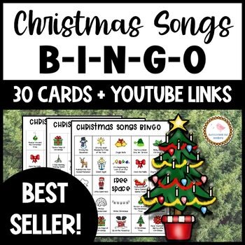 Christmas Music BINGO Game with YouTube Links | Print   Go Christmas Activity