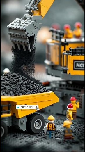 Epic LEGO Mining Site! Excavators Working Hard in the Coal Pit #lego