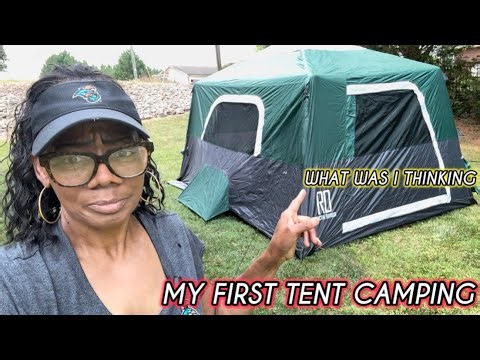 Camping in a Rainstorm | Trying a 2 Step Tent for my First Tent Camp@reactiveoutdoor INFLATABLE TENT