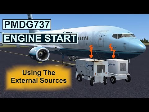 PMDG 737 Engine Start Procedure| With Ground Air Cart & Cross-Bleed.