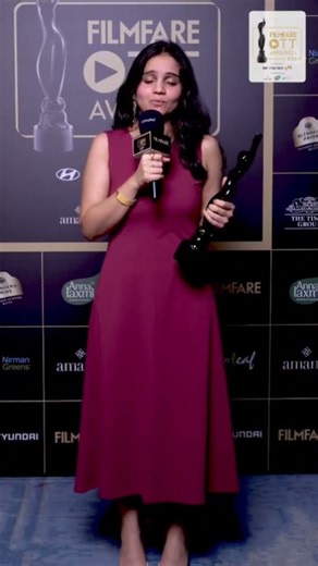 Preeti Panigrahi on winning the Best Actor (Female) Critics Web Original Film.