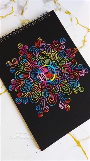 Scratch notebook drawing mandala art #shortvideo #foryou