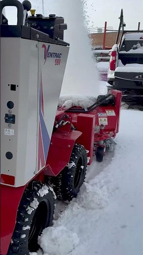Blasting Snow with the Ventrac SSV at Our Office! Power Broom Action!
