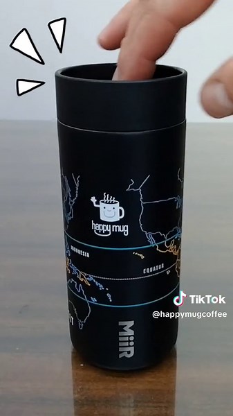 Our first EVER 12oz Happy Mug Miir Tumbler is HERE! Enjoy the drink of your choice while learning about the coffee belt! We LOVE this tumbler for its temperature insulation and leak-proof lid! Limited stock! Grab one before they're gone! #happymugcoffee #coffeeroaster #coffee #miir #coffeeroastery