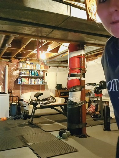 Doing laundry and realized I dont see anyone doing laundry in a real setting like a basement that's also used for working out and storing all my stock piles from couponing. #reallife #laundry #basement #fyp