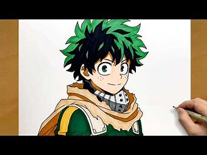 How To Draw Deku | Izuku Midoriya Full Colored Marker Art - My Hero Academia