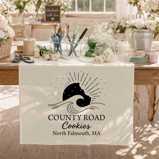 Custom Logo Table Runner, Business Branding Banner, Personalized Table Cover for Vendor Booth, Trade Show Display, Small Business Decor - Etsy
