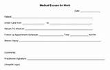 Photos of Doctor Excuse Form For Work