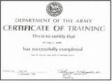 Military Training Certificates Pictures