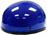 Pictures of Blue Carbon Fiber Motorcycle Helmet