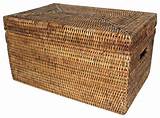 Lidded Wicker Storage Baskets