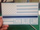 Thin Blue Line American Flag Window Sticker